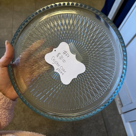 Vintage Crystal Cake Plate - Picture 2 of 3